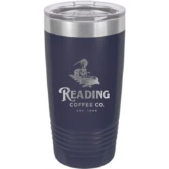 20oz Reading Coffee Company Metal Tumblers -Reading Coffee Shop Navy 20oz Metal Tumbler 1