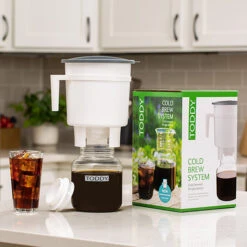 Toddy Cold Brew System -Reading Coffee Shop toddy cold brew system on counter with coffee